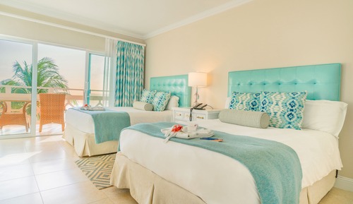 Habitación de lujo, 2 camas de matrimonio, vistas al mar