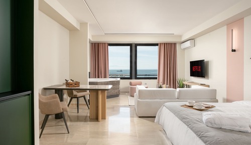 Suite estudio Premium, bañera de hidromasaje, vistas al mar