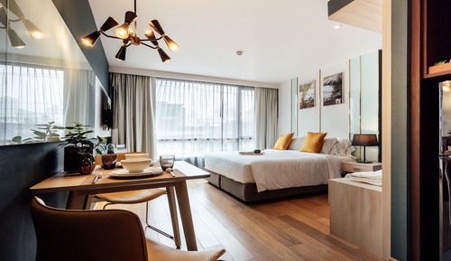 Estudio estándar, 1 cama doble, cocina básica