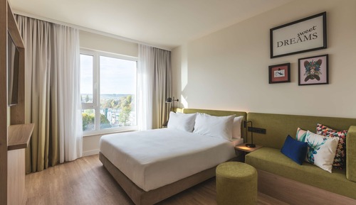 Habitación estándar doble, 1 cama de matrimonio grande, habitaciones comunicadas