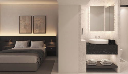 Habitación con 1 cama doble o 2 individuales, vistas al mar