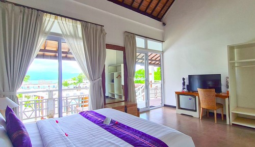 Habitación Deluxe doble, 1 cama de matrimonio grande, vistas al mar