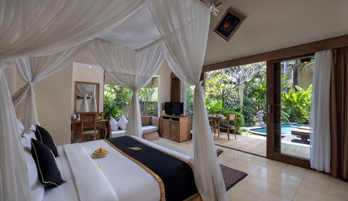 Villa Deluxe, 1 cama de matrimonio grande, vistas al jardín