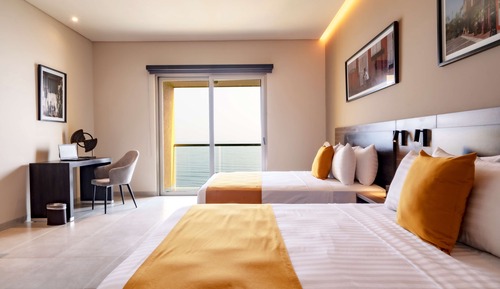 Habitación estándar, 2 camas de matrimonio, no fumadores, vistas al mar
