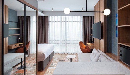 Estudio, 1 cama de matrimonio con sofá cama