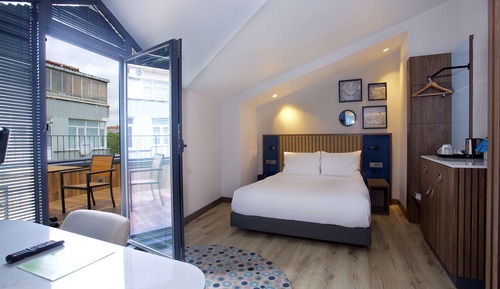 Habitación, 1 cama de matrimonio grande, terraza