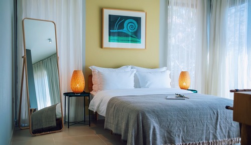 Habitación presidencial, chimenea, vistas al mar