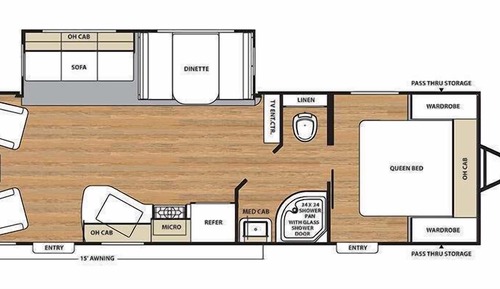 Casa móvil, 1 cama de matrimonio con sofá cama