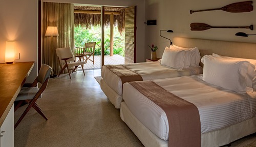 Bungalow superior, 2 camas individuales, vistas al jardín