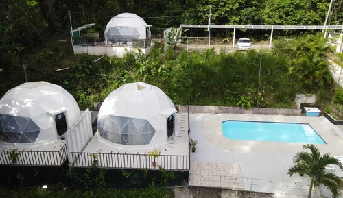 Tienda de luna de miel, 1 cama de matrimonio grande, piscina privada, vistas a la montaña