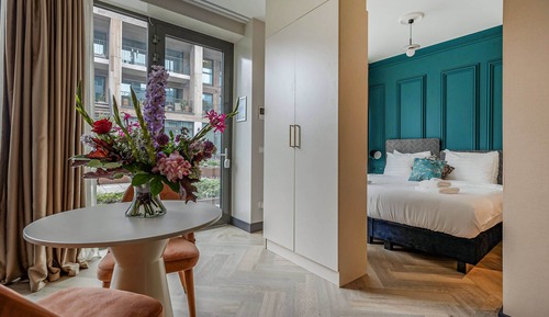 Estudio, 1 cama de matrimonio grande con sofá cama, cocina