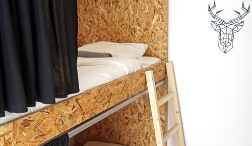Dormitorio compartido, dormitorio mixto, baño compartido (1 cama en cuarto de 4)