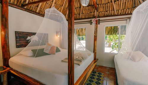 Cabaña, baño privado, vistas a la playa