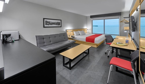 Habitación superior, 1 cama de matrimonio con sofá cama, vistas al mar