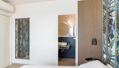 Habitación romántica doble, 1 cama de matrimonio, vistas al mar, mirando al mar