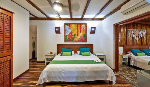 Habitación doble, 2 camas de matrimonio, vistas a la playa