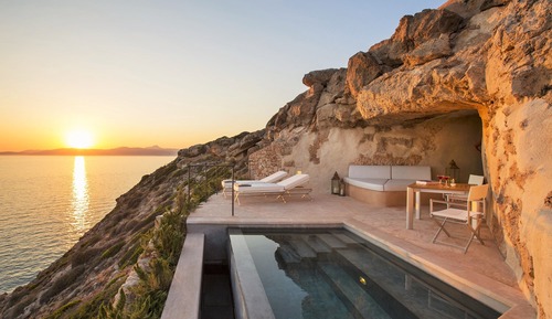 Habitación doble, piscina privada, vistas al mar