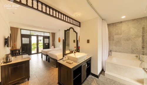 Habitación Deluxe con 2 camas individuales, vistas al jardín