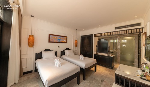 Habitación Deluxe con 2 camas individuales, vistas a la piscina