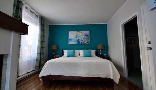 Habitación, 1 cama de matrimonio grande, bañera de hidromasaje, vistas al río (Les hydrangees)