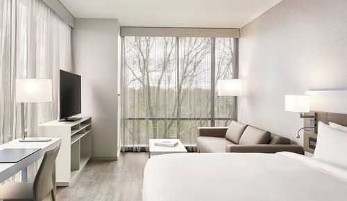 Habitación, 1 cama de matrimonio grande con sofá cama, en esquina