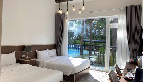 Habitación Deluxe con 2 camas individuales, vistas al jardín