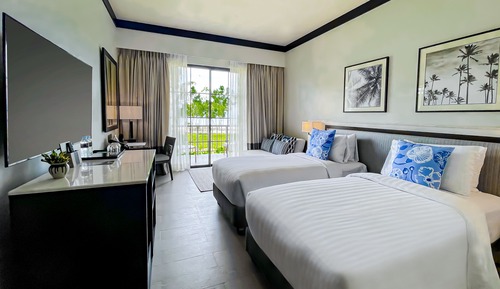 Habitación Deluxe, 2 camas dobles, balcón, vistas al jardín