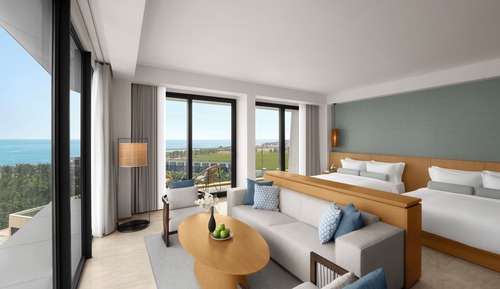 Suite, 2 camas de matrimonio, vistas al mar, en esquina