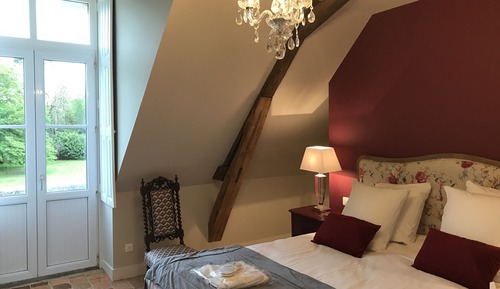 Habitación panorámica doble, 1 cama de matrimonio grande, balcón, vistas al jardín