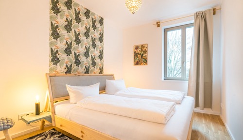 Apartamento Deluxe, 1 cama de matrimonio grande, bañera, vistas al patio