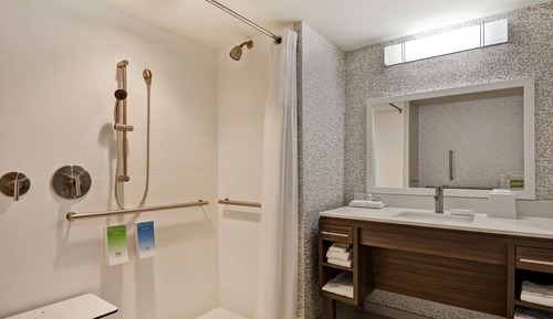 Estudio, 1 cama de matrimonio grande, accesible para personas con discapacidad (Roll-In Shower)
