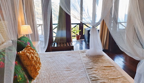 Habitación panorámica doble, 1 cama de matrimonio, balcón, vistas al mar
