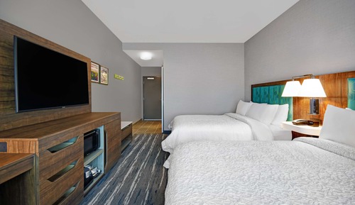 Habitación, 2 camas de matrimonio, frigorífico