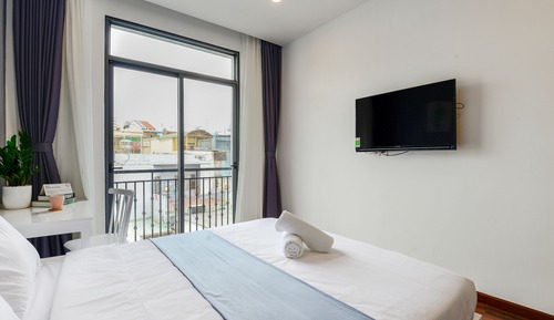 Estudio Deluxe, 1 cama de matrimonio, no fumadores, balcón