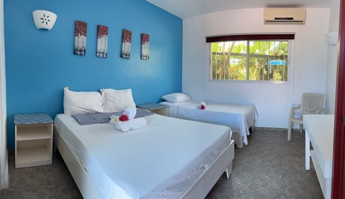 Habitación básica doble, varias camas