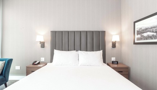 Suite estudio, 1 cama de matrimonio grande, cocina básica