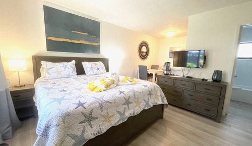 Suite estudio, 1 cama de matrimonio grande, cocina
