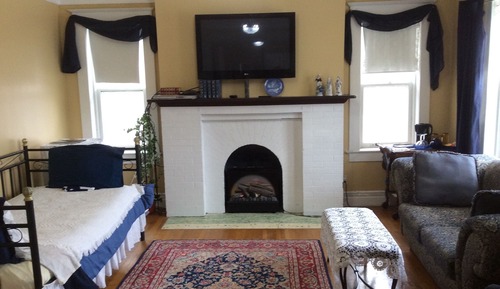 Suite Executive : Queen and Single Bed with Double Jacuzzi and fireplace with private bath/shower on