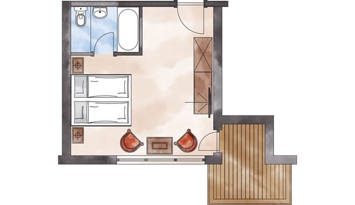 Estudio básico, balcón