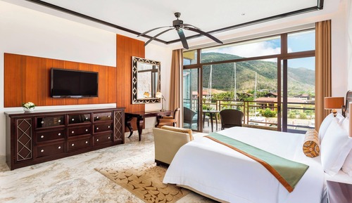 Habitación, 2 camas de matrimonio, fumadores, vistas al puerto deportivo (Island)