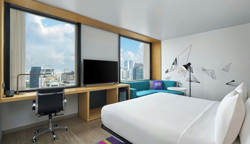 Breezy, Habitación, 1 cama de matrimonio grande, no fumadores, vistas a la ciudad