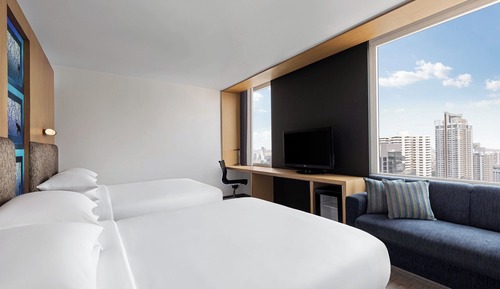 Urban, Habitación, 2 camas de matrimonio, vistas a la ciudad