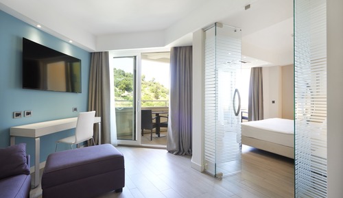 Habitación Deluxe, balcón, vistas parciales al mar