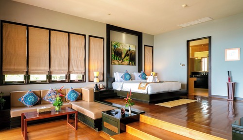 Habitación Grand, bañera, vistas parciales al mar