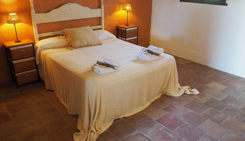Habitación familiar doble, 1 cama de matrimonio, chimenea, vistas al jardín