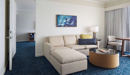 Suite Club, 1 cama de matrimonio grande con sofá cama, accesible en silla de ruedas, vistas al mar