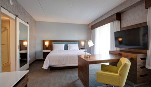 Estudio, 1 cama de matrimonio grande, frigorífico y microondas (Wet bar)