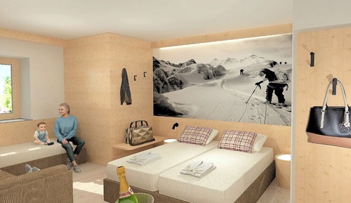 Habitación cuádruple estándar, vistas a la montaña