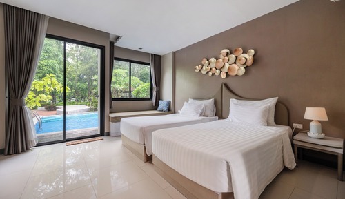 Habitación Deluxe con 2 camas individuales, acceso a la piscina
