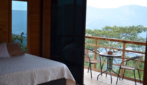 Cabaña estándar, 1 cama de matrimonio, balcón, vistas a la montaña